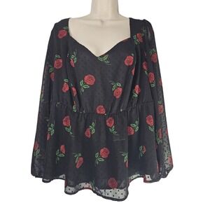 Torrid top Womens 1X 14-16 Whimsigoth Vamp Gothic Dark Romantic Dark Fairycore